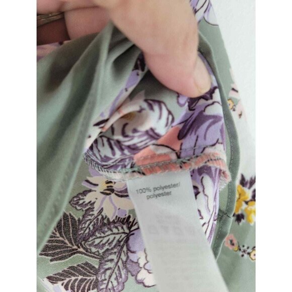 Maurice's balloon sleeve peasant Blouse Sheer Grey Floral Woman's  XS - Picture 6 of 7